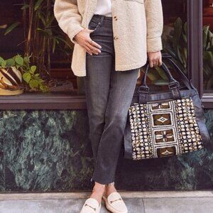 Evereve The Ever Straight Jeans Women’s 24 Black Raw Hem High Rise